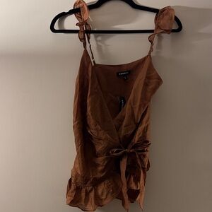 Express Women's Tan Ruffle Camisole